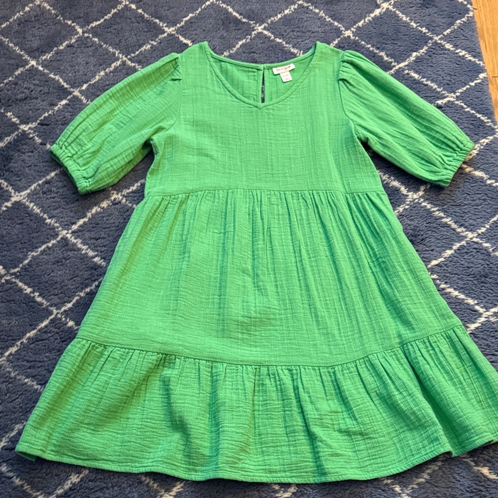 Cat & Jack Vibrant Green Casual Kids Dress